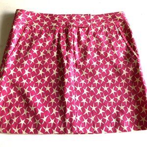 J.Crew Bright Pink Skirt Sz 0 Pockets & Pattern